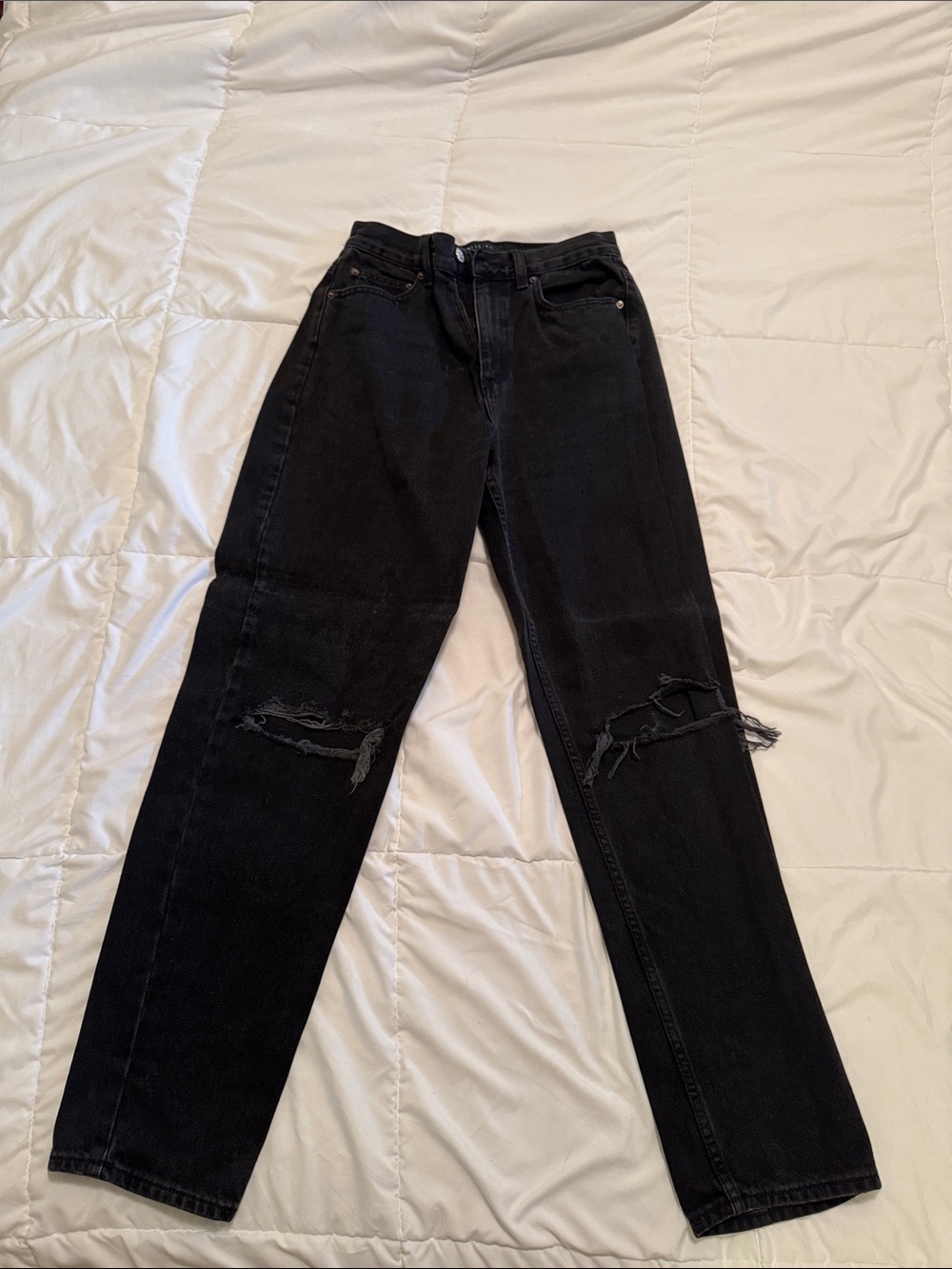 ASOS Design Womens Black Distressed High-Rise Jeans